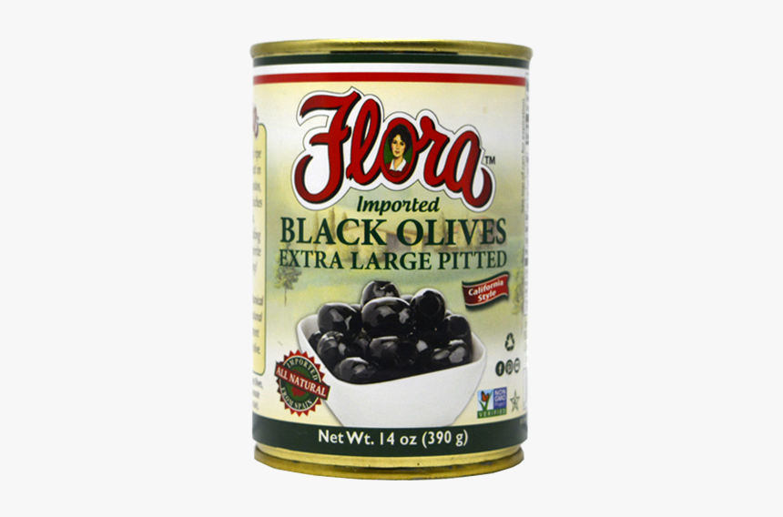 Black Olives Extra Large Pitted - Flora Foods, HD Png Download, Free Download