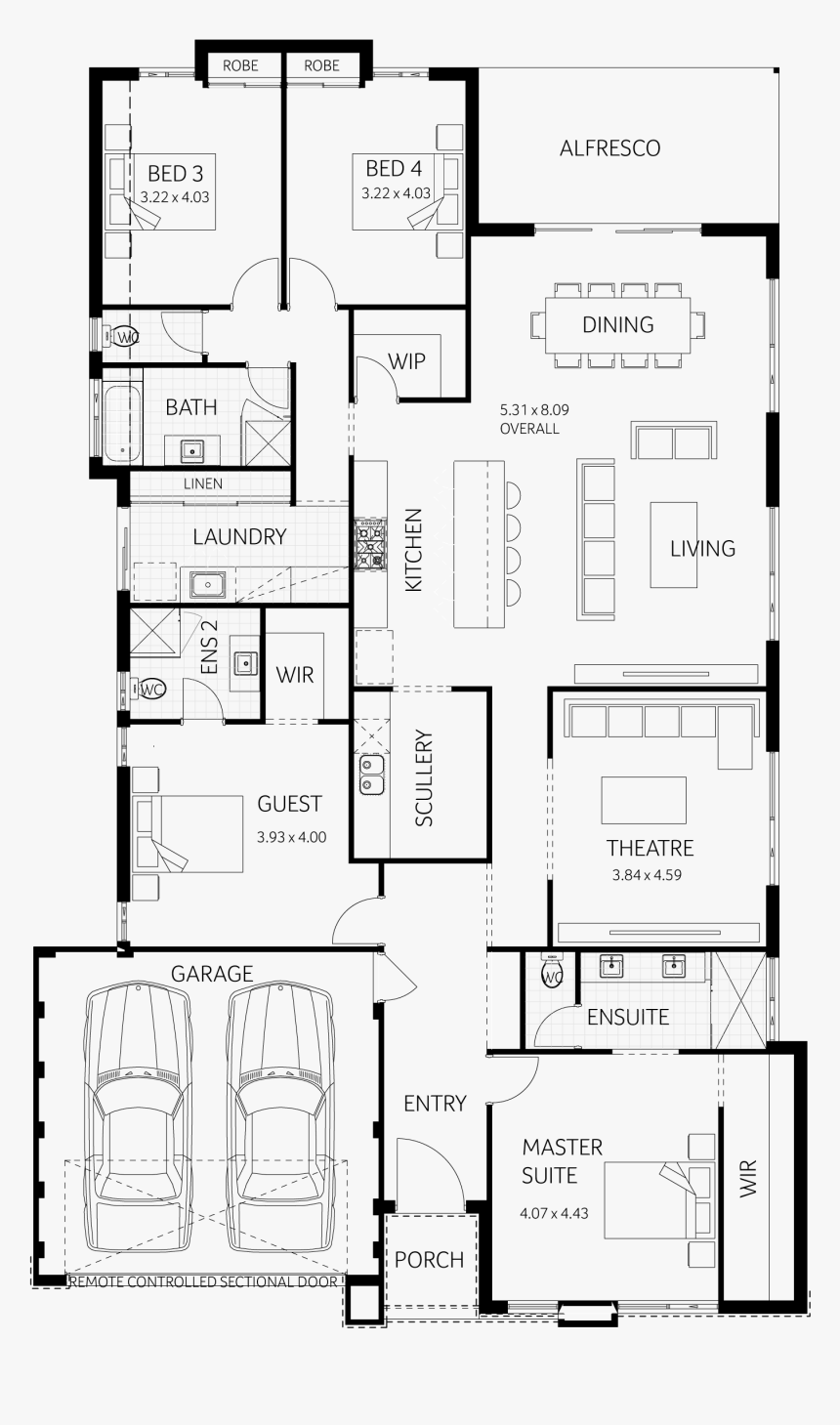  3  Bedroom  House  Plans  With A Man Cave HD  Png Download 