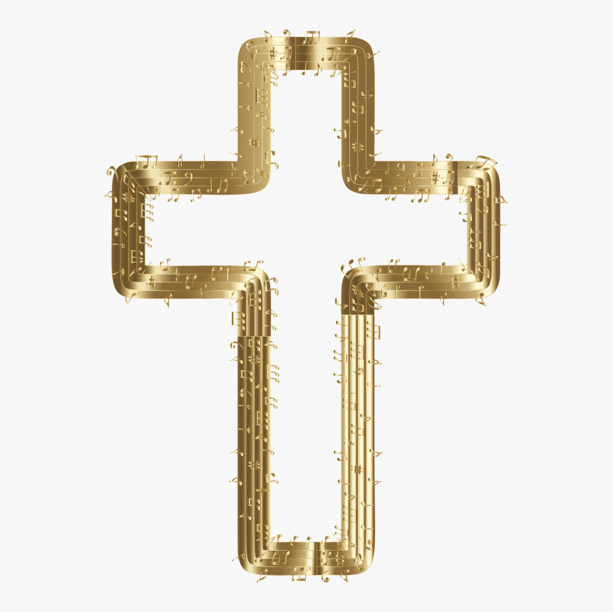 Musical Cross Gold - Cross, HD Png Download, Free Download