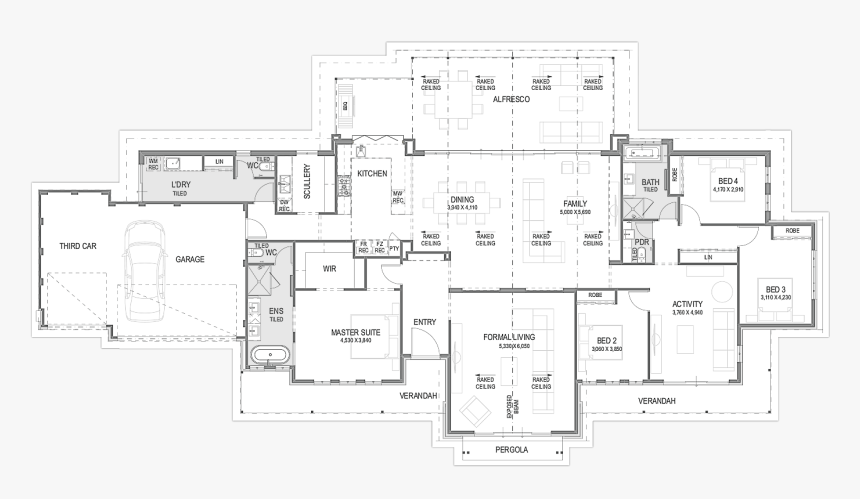 The Terracina Floor Plan - Sustainable Green Farmhouse Floorplan, HD Png Download, Free Download