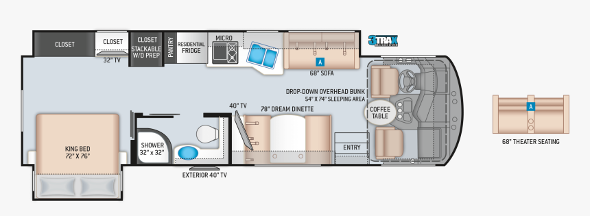 2 Floor Plan - Miramar 32.2, HD Png Download, Free Download