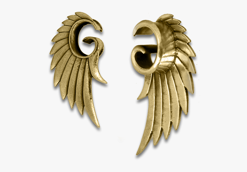 Brass Angel Wing Plug - Earrings, HD Png Download, Free Download