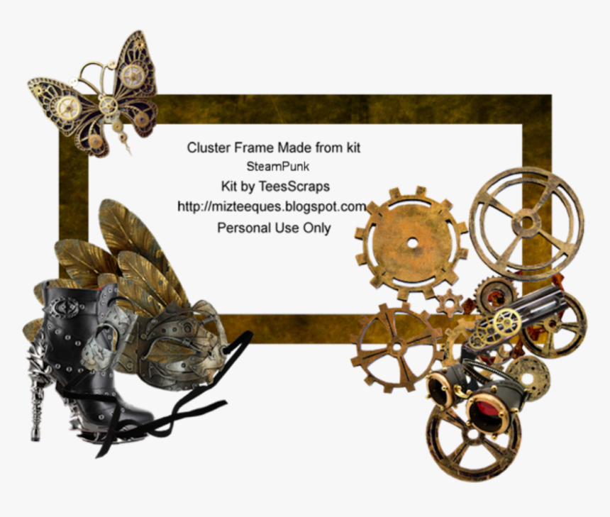 Cluster Frame Created From Miz Teeques Steampunk - Steampunk Frame, HD Png Download, Free Download