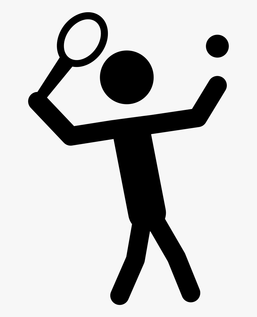 Tennis Player Silhouette Hitting The Ball With A Racket - Silhouette Transparent Tennis Player Png, Png Download, Free Download