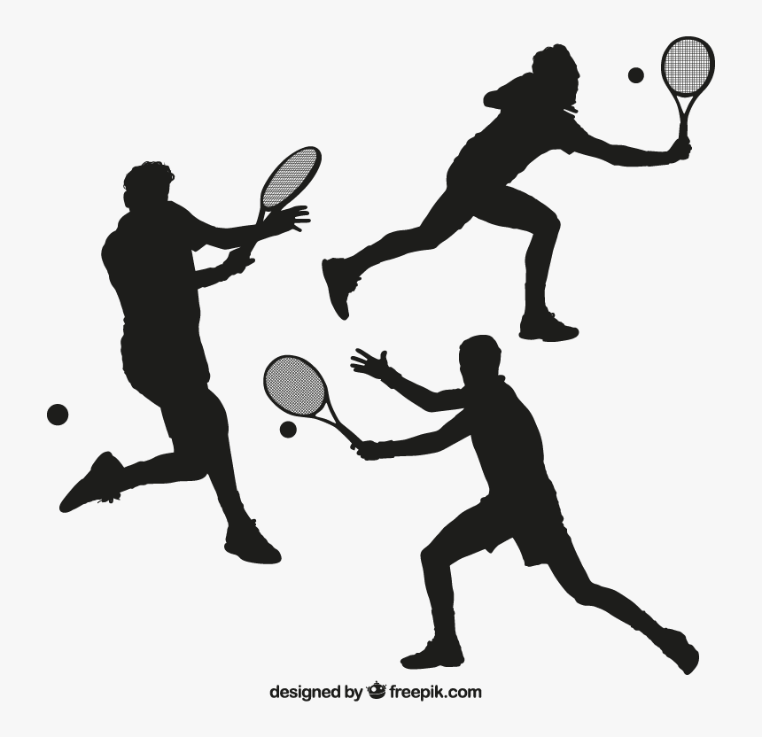 Tennis Player Silhouette Racket - Squash Racket Clip Art, HD Png Download, Free Download