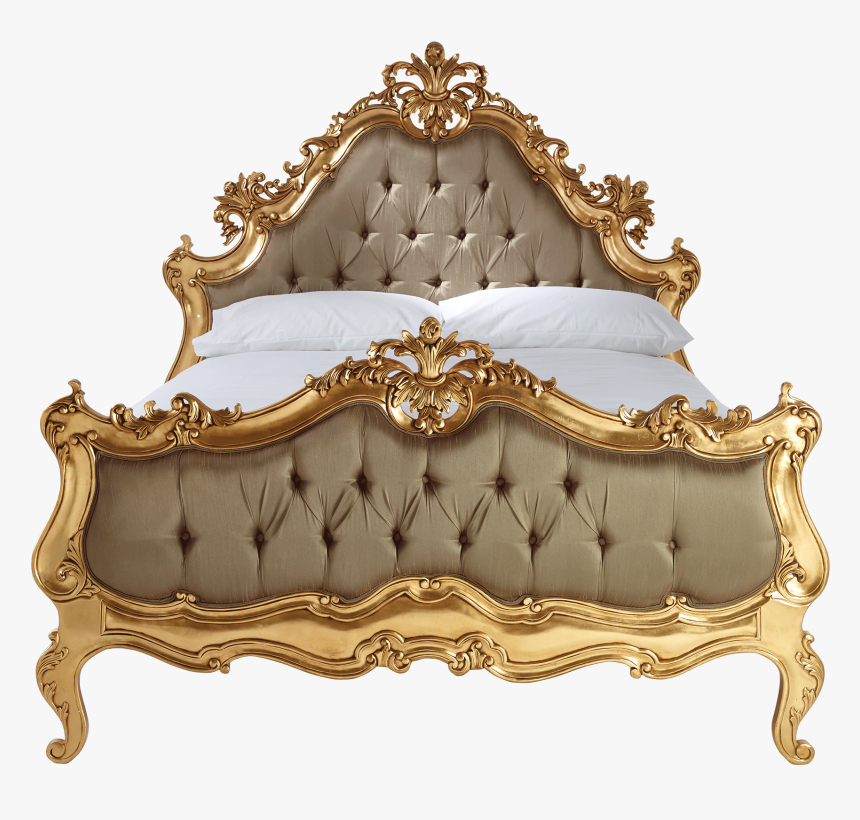 Classic Bed Png - Gold French Furniture, Transparent Png, Free Download