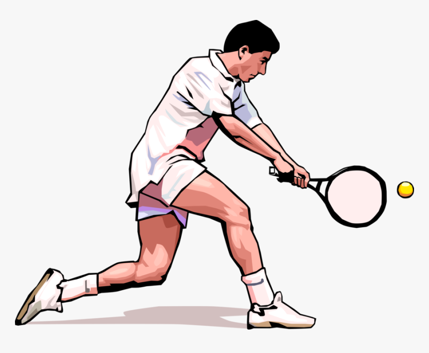 Vector Illustration Of Tennis Player With Racket Or - Tennis Player Illustration, HD Png Download, Free Download