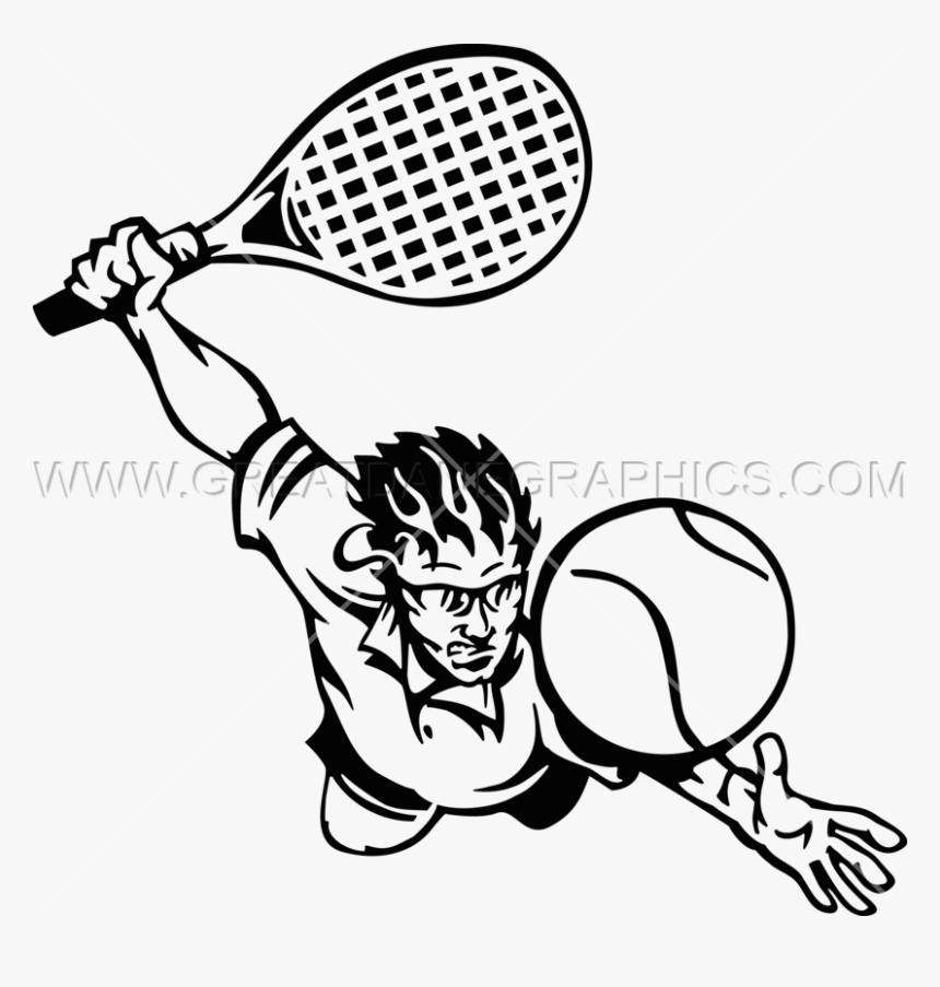 Athlete Drawing Tennis Player, HD Png Download, Free Download