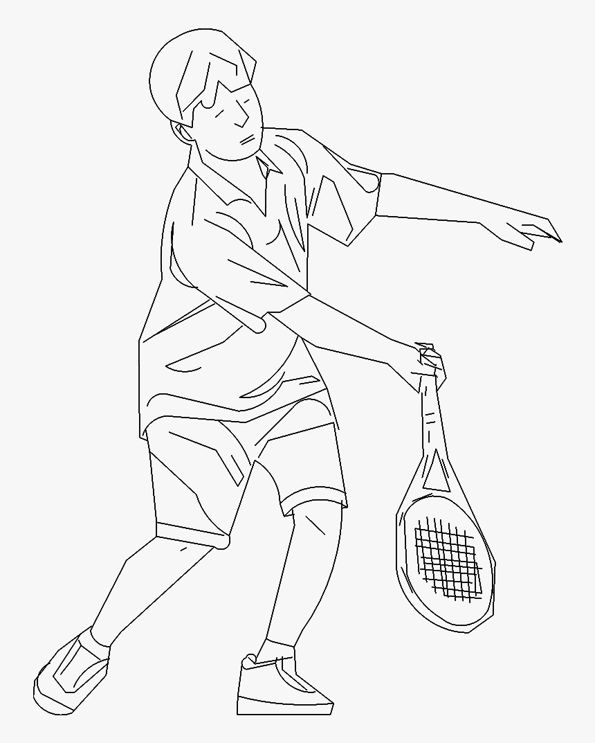 Tennis Player 033d View"
 Class="mw 100 Mh 100 Pol - Line Art, HD Png Download, Free Download