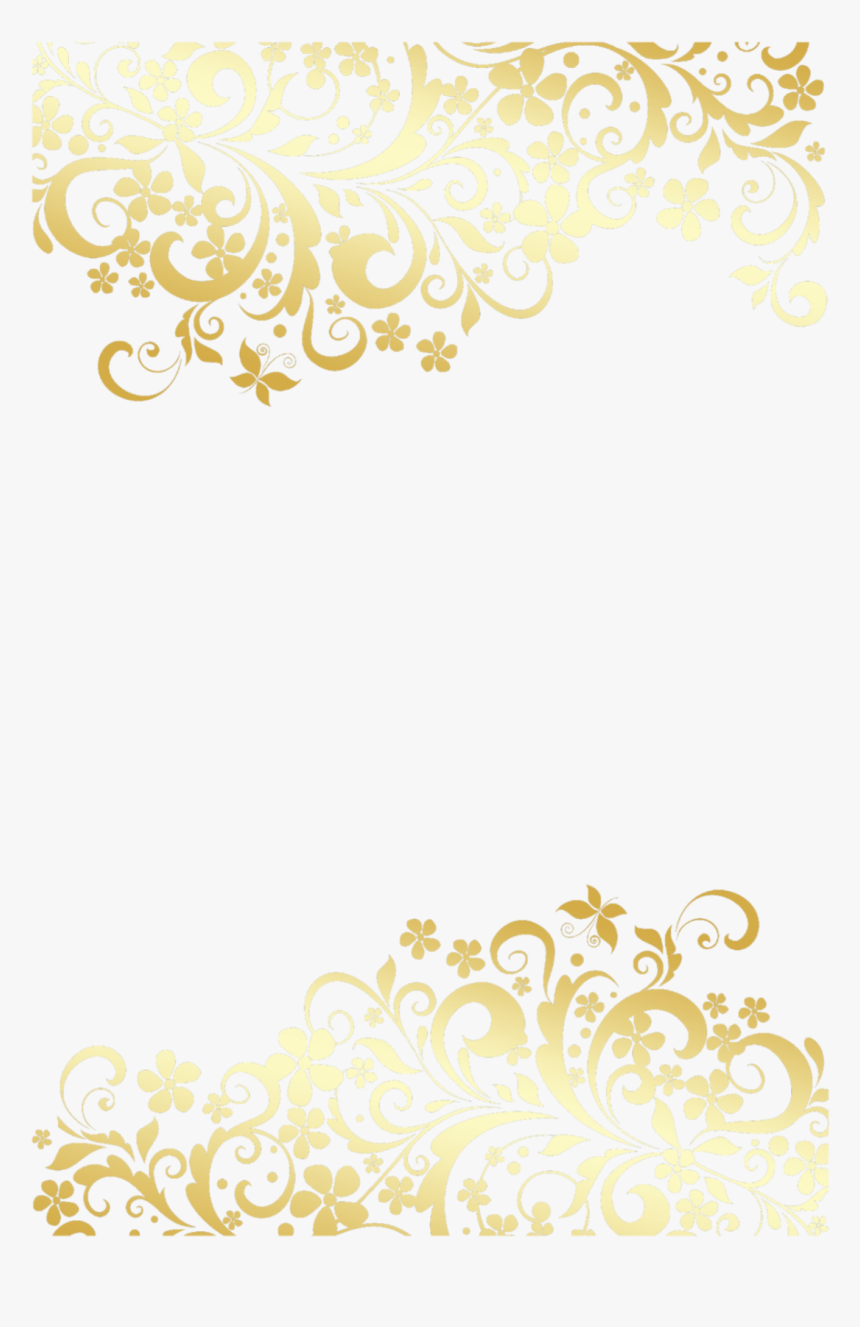 #freetoedit #golden #floral #filigree #border, HD Png Download, Free Download