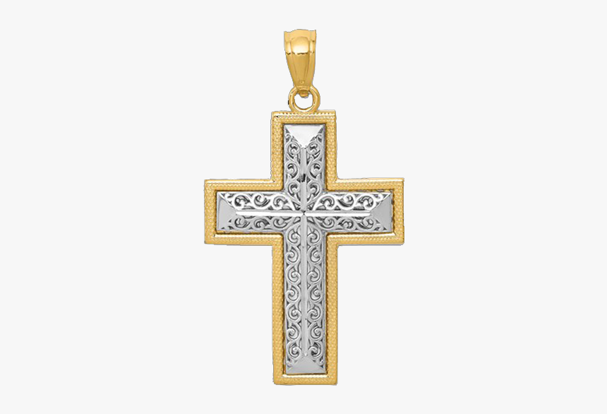 Two Tone Filigree Cross Pendant - Kinderkreuz Taufe Holz, HD Png Download, Free Download