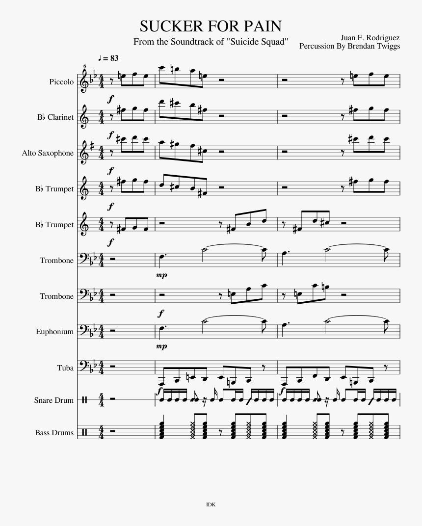 Sucker For Pain Sheet Music Composed By Juan F - Carmen Suite No 1 Flute, HD Png Download, Free Download