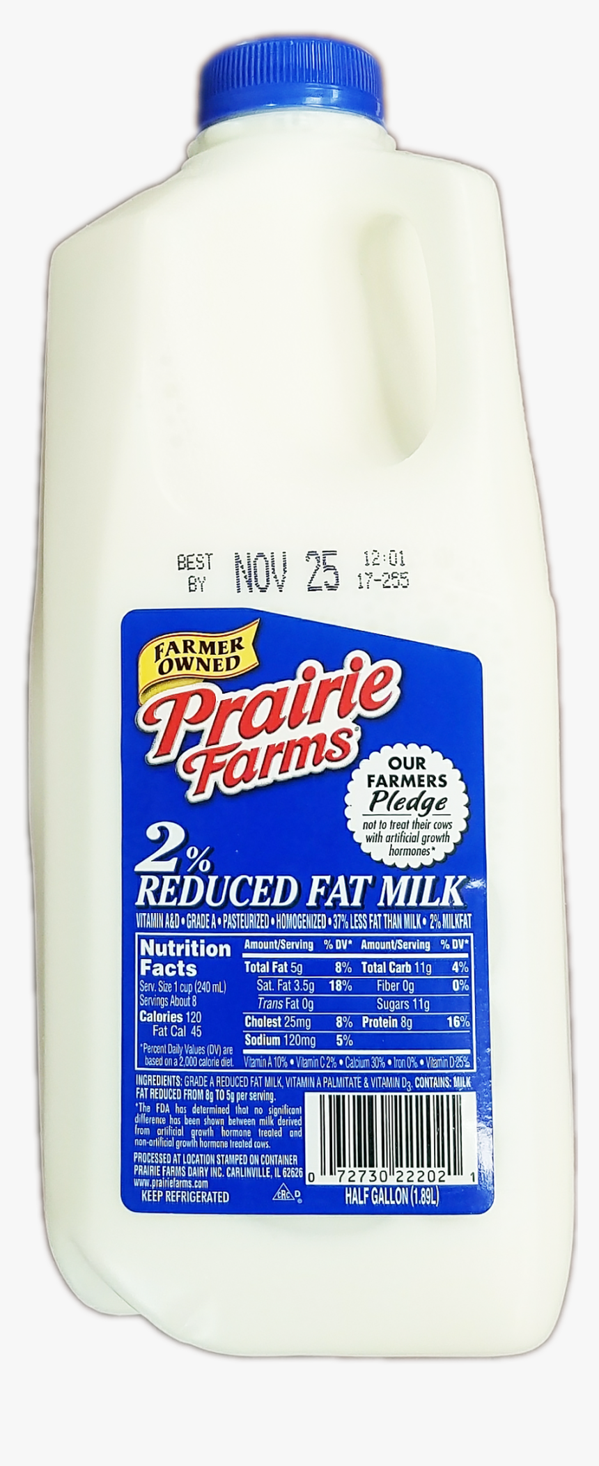 Prairie Farms 2% Milk, Half Gallon - Bottle, HD Png Download, Free Download