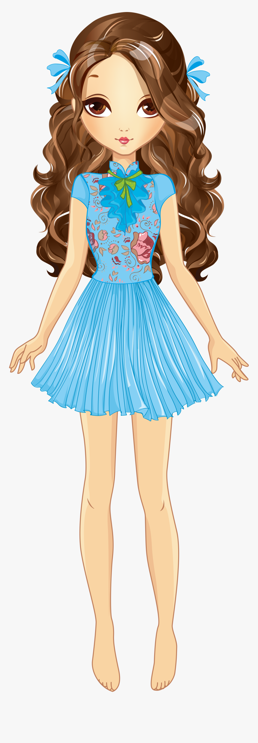Doll Png Transparent Clipart - Clip Art Beautiful Girl, Png Download, Free Download