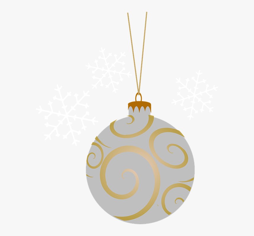 Bauble, Tree, Round, Gold, Christmas, Holiday, Silver - Christmas Vectors No Background, HD Png Download, Free Download