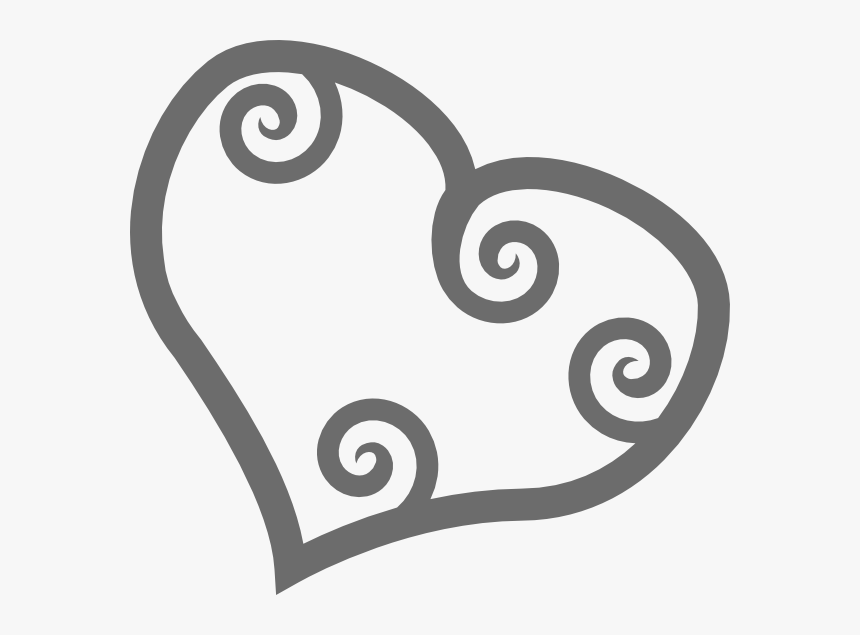 Single Scrollwork Heart Svg Clip Arts - Maori Heart Png, Transparent Png, Free Download