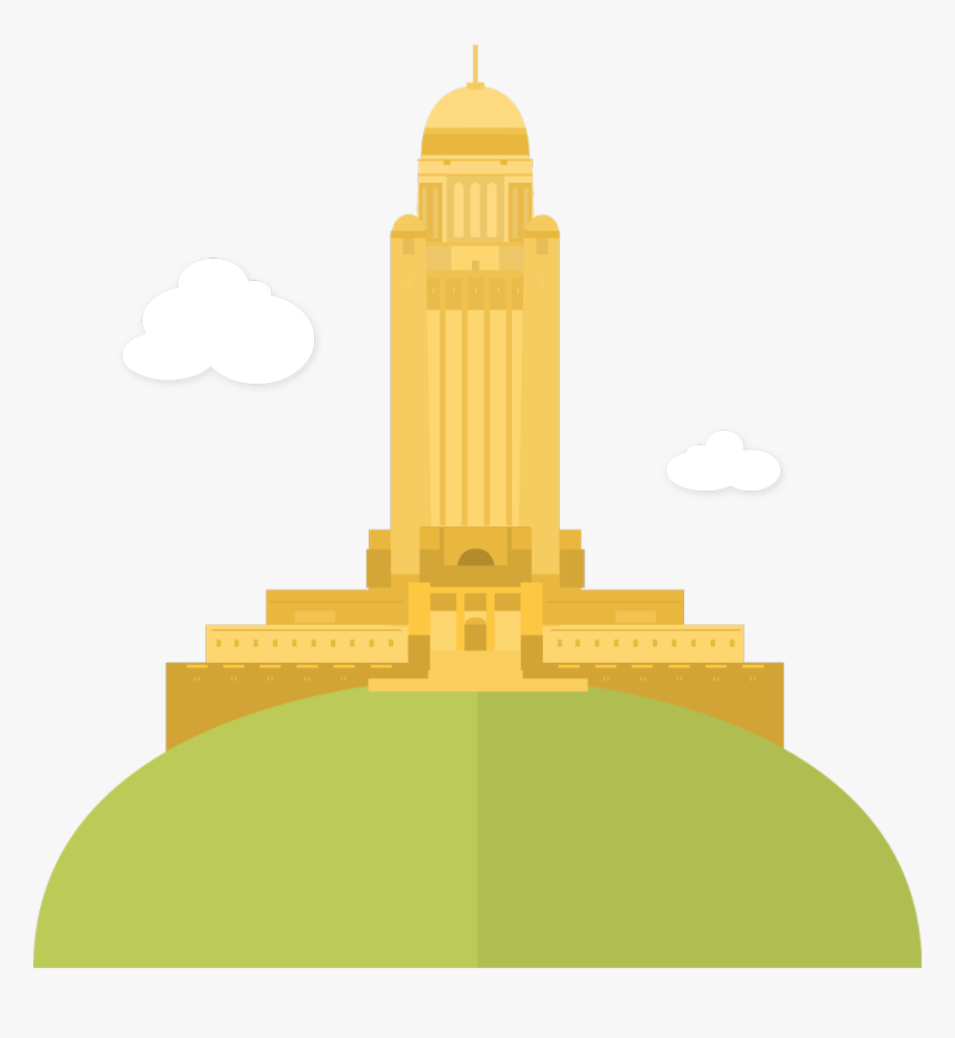 The Majestic Nebraska State Capitol Sits Atop A Grassy - Nebraska State Capitol Png, Transparent Png, Free Download