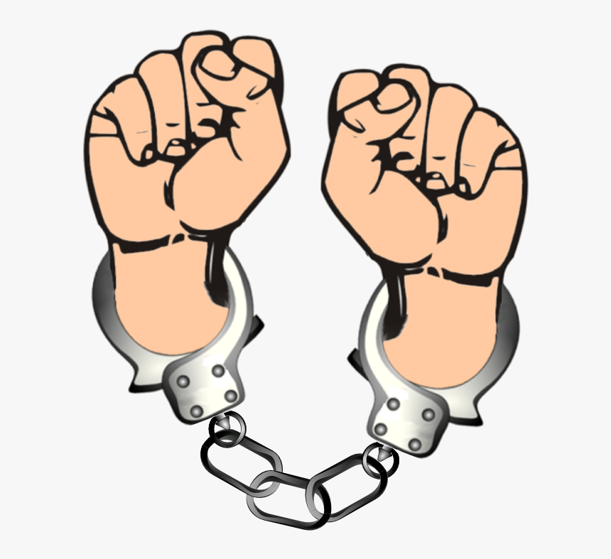 Hands In Handcuffs Clipart - Handcuffs On Hands Clipart, HD Png Download, Free Download