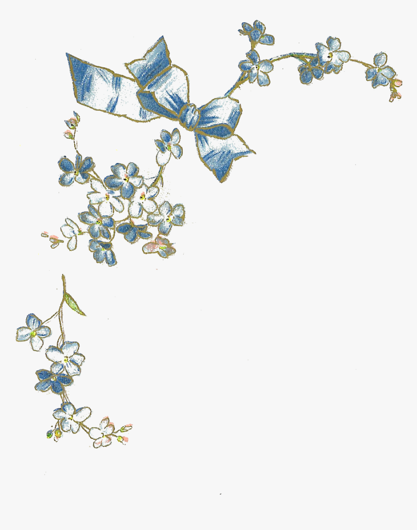 Blue Flower Illustration Png, Transparent Png, Free Download