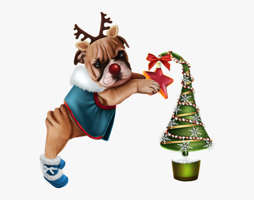 Tube Noël, Chien Boxer, Sapin - Frame Tube Png, Transparent Png, Free Download