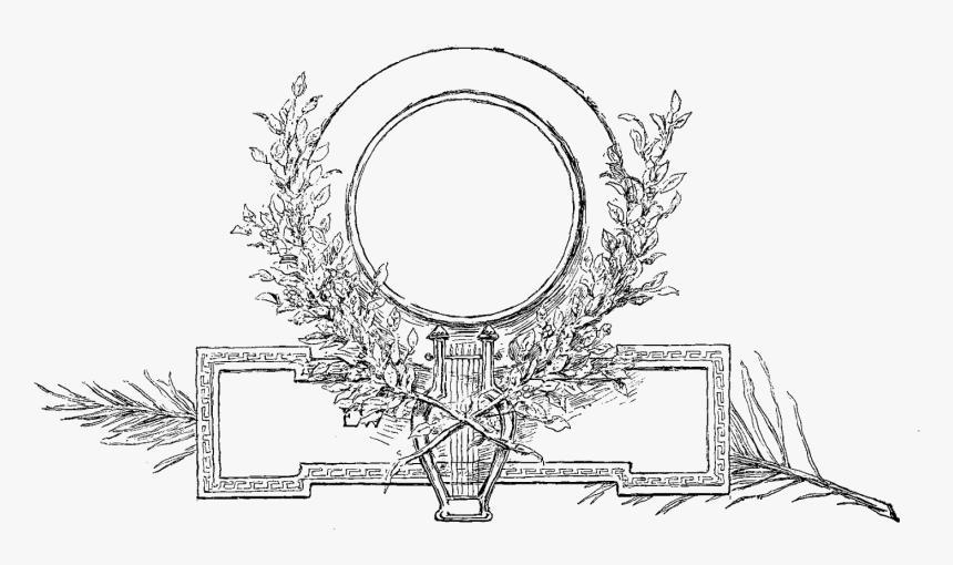 Lyre Framed By A Laurel Wreath Illustration, HD Png Download, Free Download