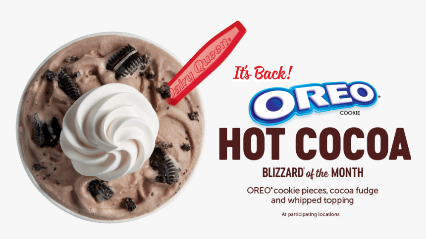 Oreo Cookie Pieces, Its Back Oreo Cookie Hot Cocoa - Oreo Hot Cocoa Blizzard, HD Png Download, Free Download