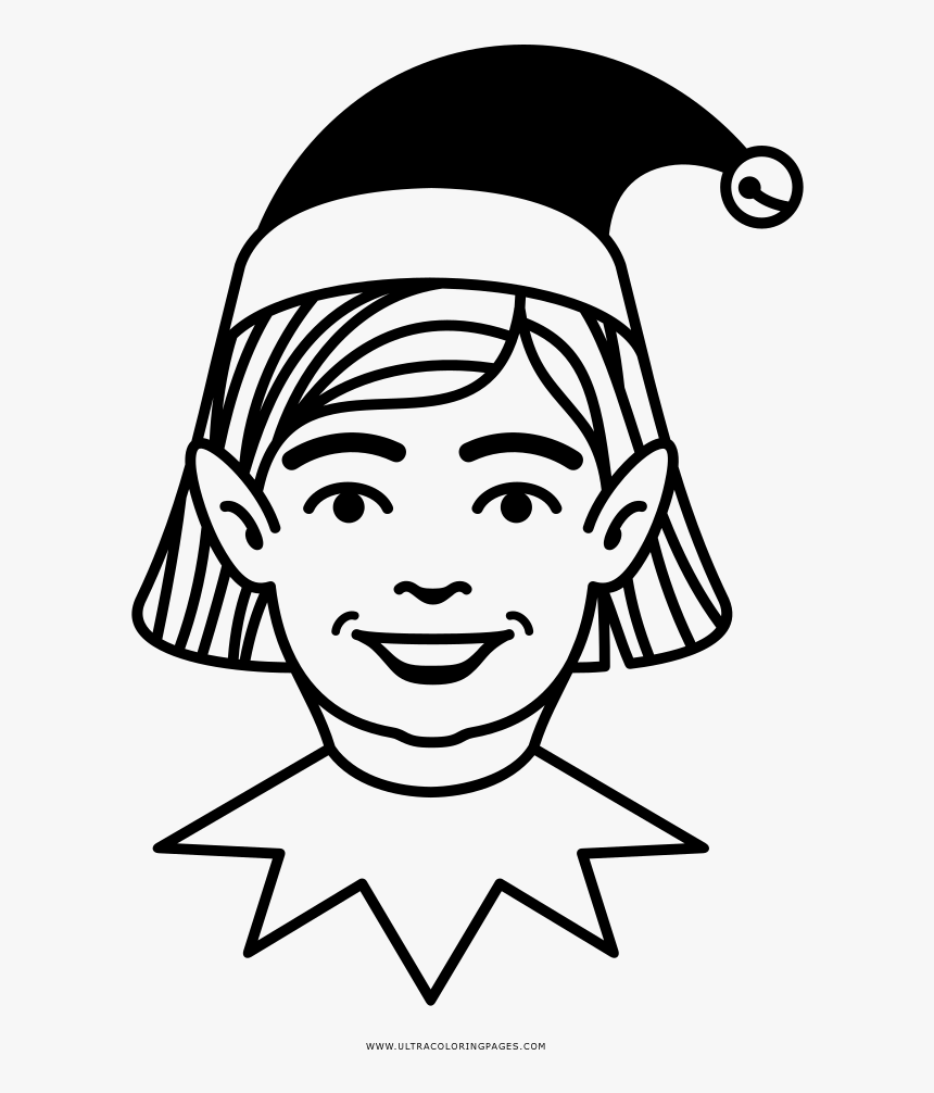 Elf Coloring Page - Cartoon, HD Png Download, Free Download