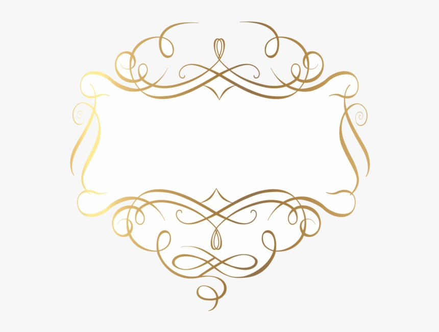 Fancy Lines Decoration Line Art Why Santa Claus Transparent - Transparent Background Gold Frame Clipart, HD Png Download, Free Download