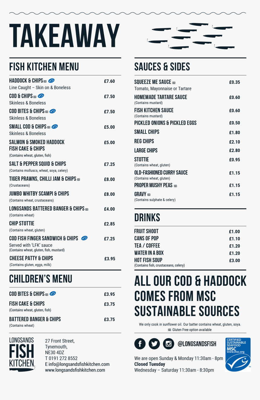 Takeaway Fish And Chip Shop Menu, HD Png Download, Free Download