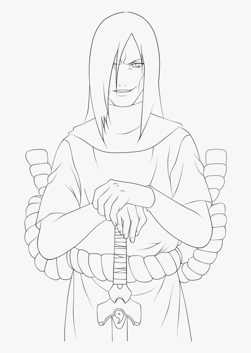 Orochimaru Lineart - Full Body Orochimaru Drawing, HD Png Download, Free Download