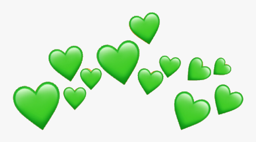 #greenheart #green #heart #emoji #heartcrown #tumblr - Transparent Red Hearts Emoji, HD Png Download, Free Download