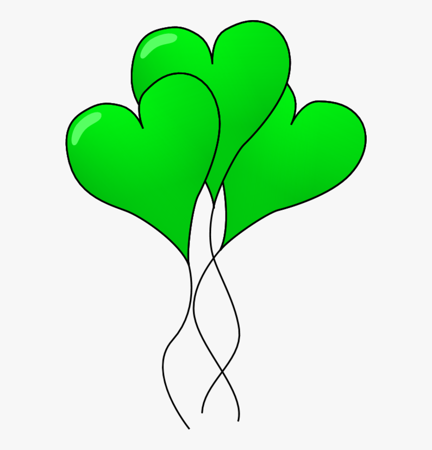 Clipart Birthday Heart - Green Heart Balloons, HD Png Download, Free Download