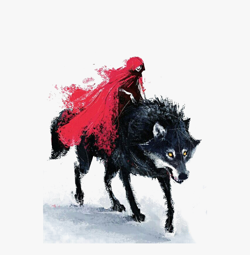 Big Bad Wolf Little Red Riding Hood Gray Wolf Drawing - Little Red Riding Hood Drawing, HD Png Download, Free Download