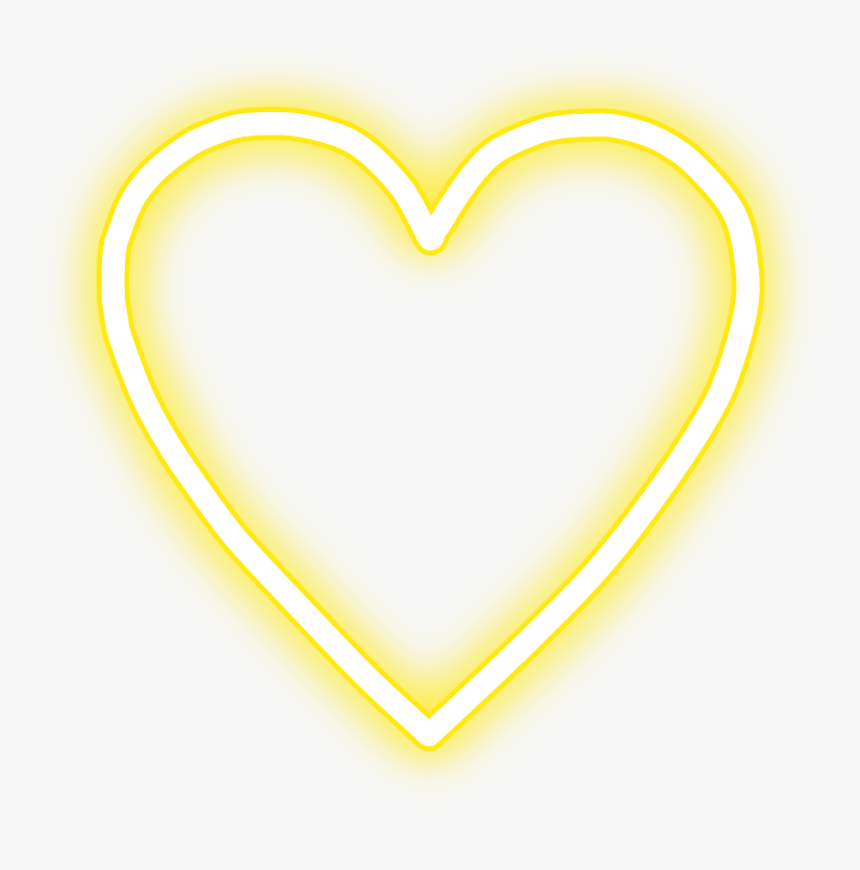Neon Heart Love Freetoedit Yellow - White Neon Heart Png, Transparent Png, Free Download