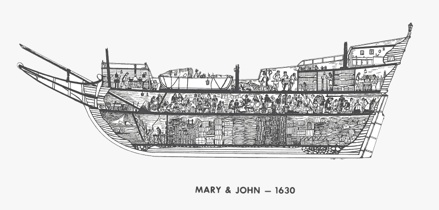 Mary And John Ship Line Drawing - Mary And John Boat, HD Png Download, Free Download