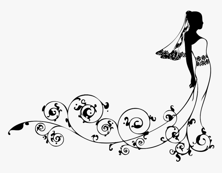 #mq #black #wedding #woman #bride #silhouette - Wedding Gown Clipart Png, Transparent Png, Free Download