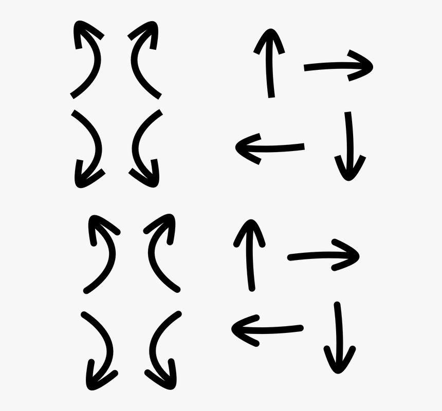 Arrow, Direction, Turn, Set, Left, Right, Up, Down - Set Of Arrows Png, Transparent Png, Free Download