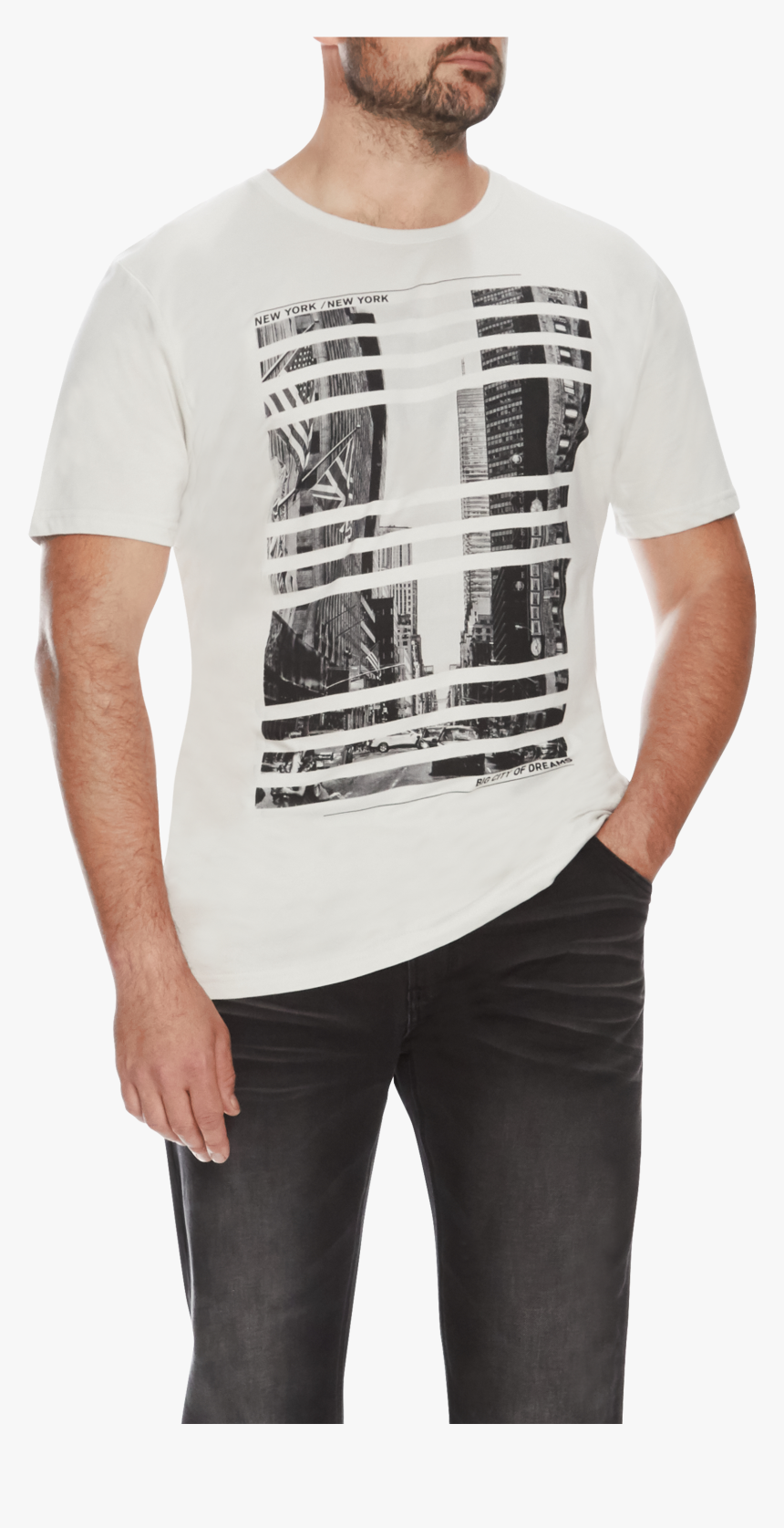Stone City Grid Print Crew Tee - Pattern, HD Png Download, Free Download
