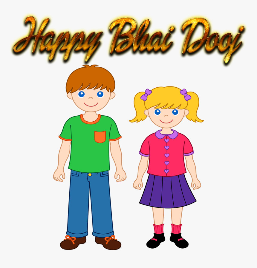 Happy Bhai Dooj Png Photo Background - Siblings Clipart, Transparent Png, Free Download