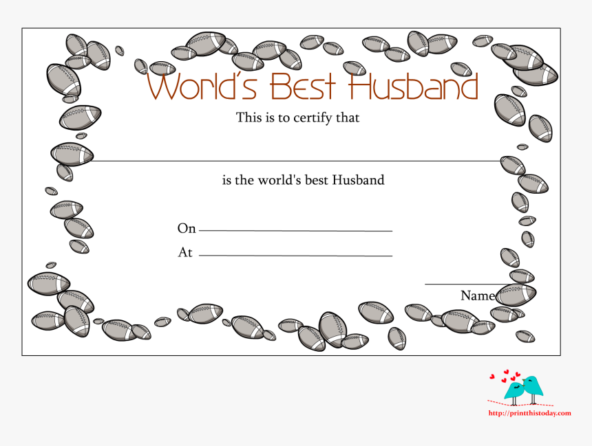 Certificate Template Clipart Anniversary Award - Best Husband Certificate Template Free, HD Png Download, Free Download