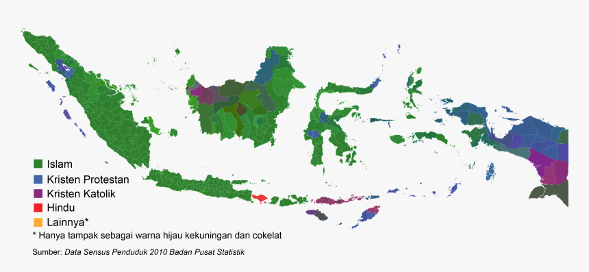  Indonesia  Religion  Percentage Indonesia  Map  Vector Png 