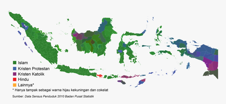 Indonesia Religion Percentage - Indonesia Map Vector Png, Transparent Png, Free Download