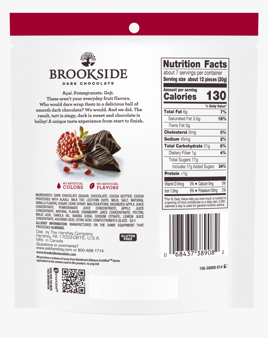 Brookside Acai Blueberry Nutrition Facts, HD Png Download, Free Download