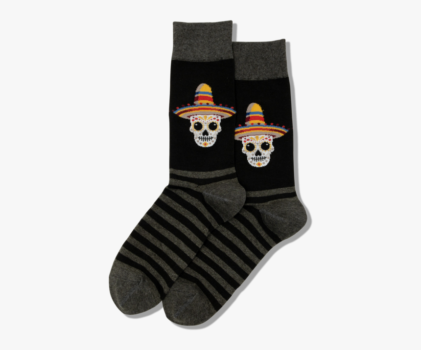 Men"s Sombrero Sugar Skull Crew Socks"
 Class="slick - Sock, HD Png Download, Free Download