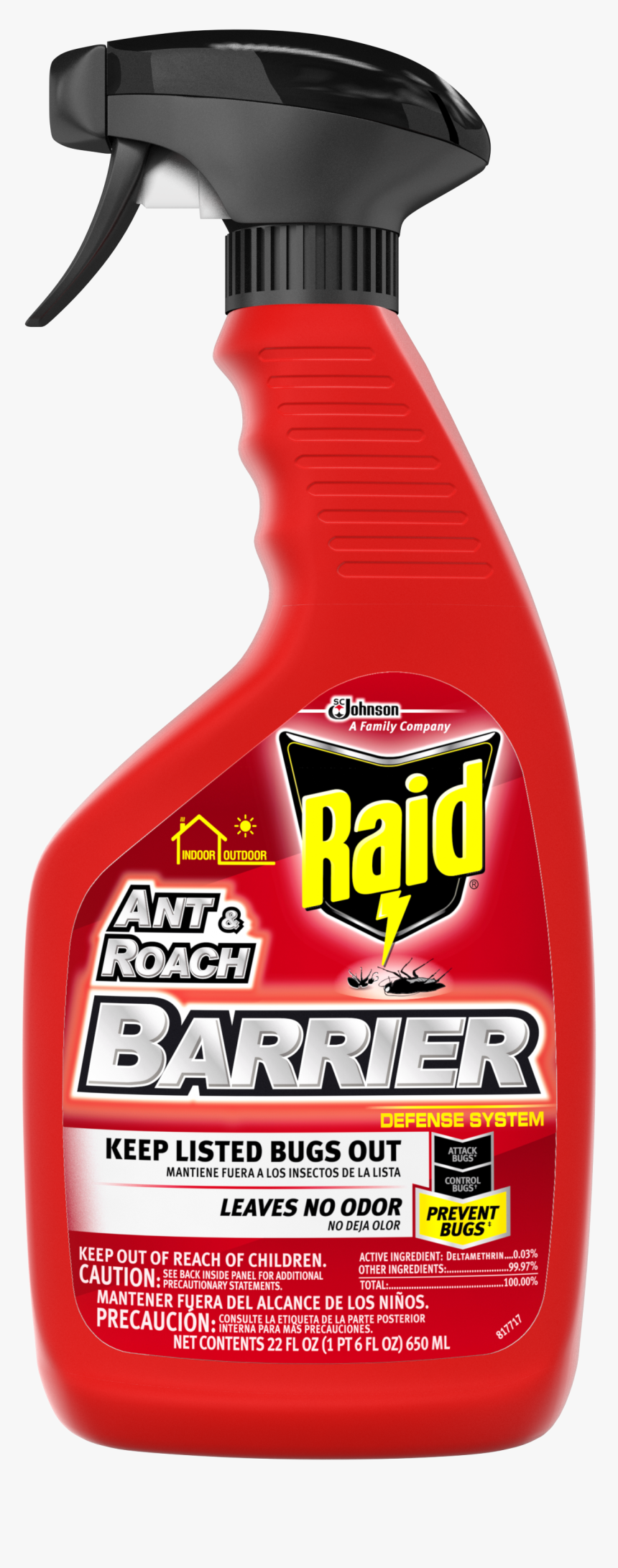 Raid Ant And Roach Barrier Manual Trigger 22oz - Raid Ant And Roach Barrier, HD Png Download, Free Download