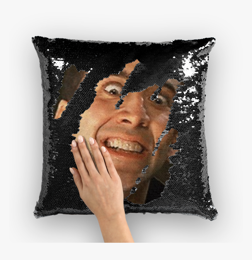 Transparent Nicholas Cage Png - Nic Cage Sequin Pillow, Png Download, Free Download