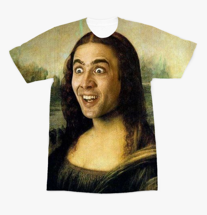 Nicolas Cage As The Mona Lisa ﻿premium Sublimation - Mona Lisa Cage, HD Png Download, Free Download