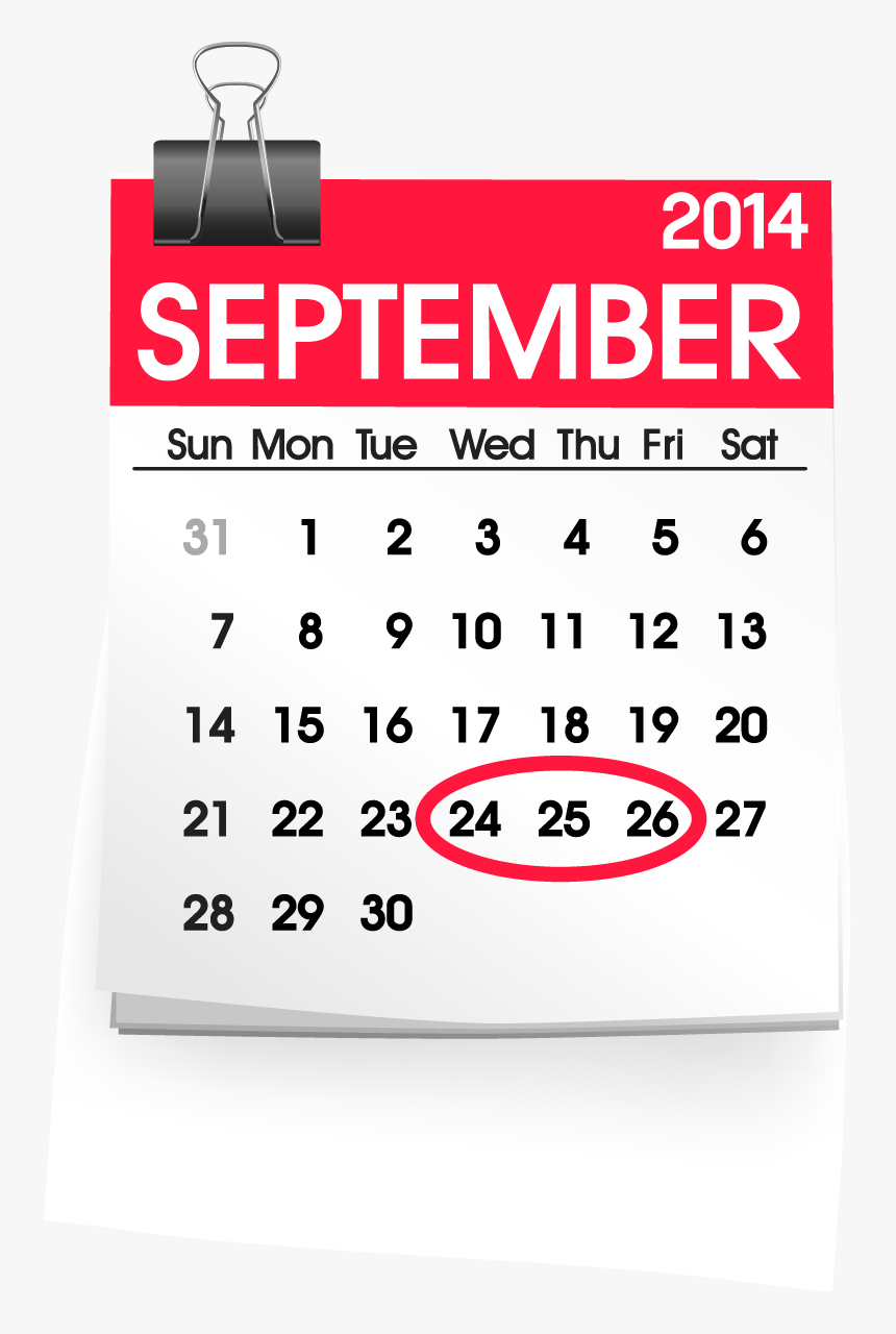 September 2014 Calendar - December 2019 Calendar Graphic, HD Png Download, Free Download