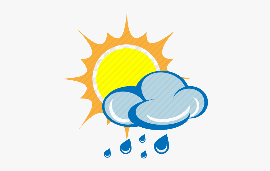 Rain Sun And Clipart Free Best On Transparent Png - Cartoon Sun And Rainy Cloud, Png Download, Free Download