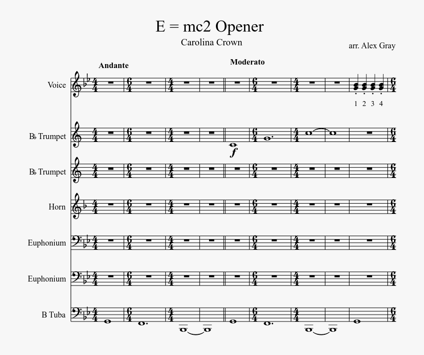 E= Mc2 Opener Sheet Music Composed By Arr - Song Of The Apple Tree, HD Png Download, Free Download